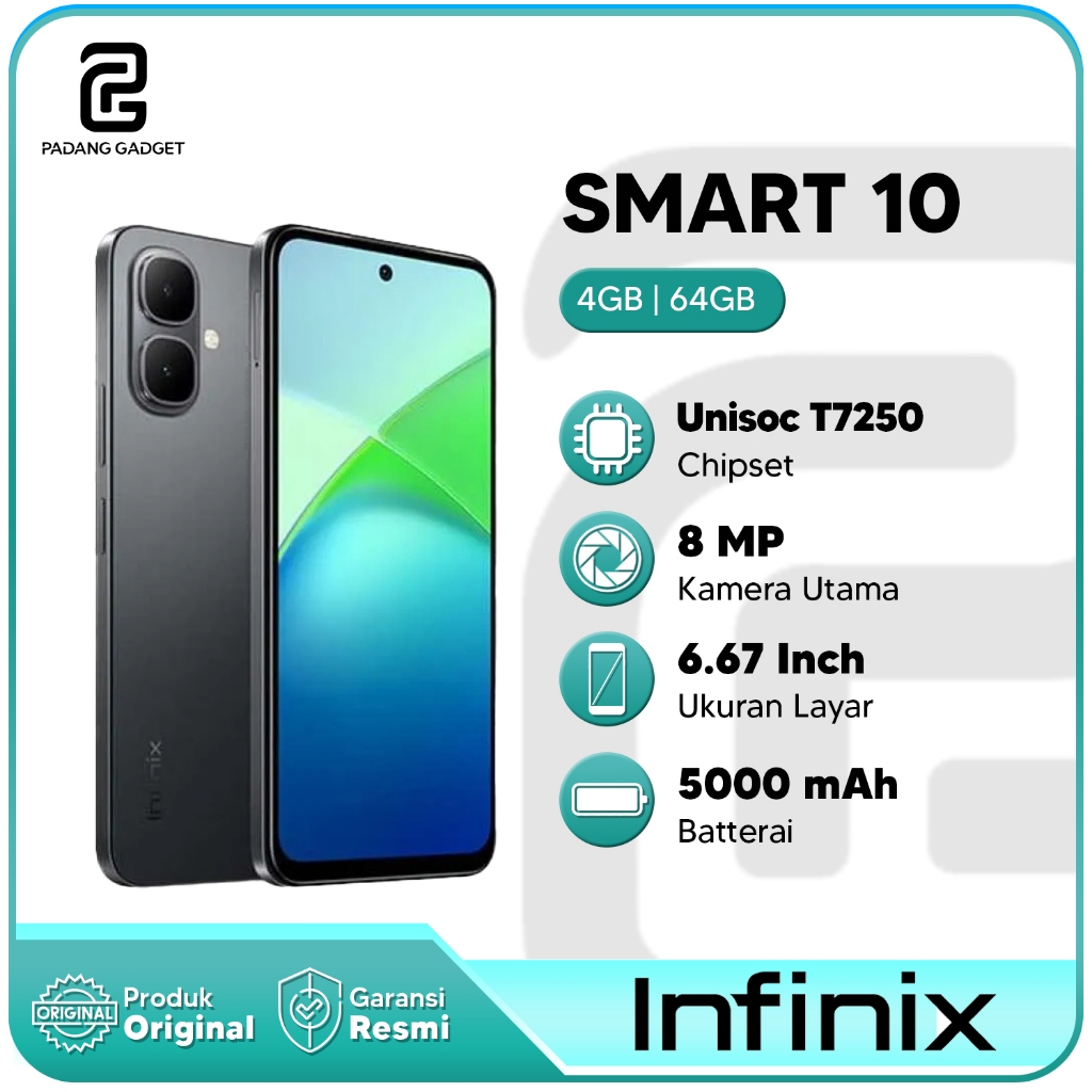 Infinix Smart 10 4+4/64GB Hp Murah Hp Android Smartphone Original Garansi Resmi