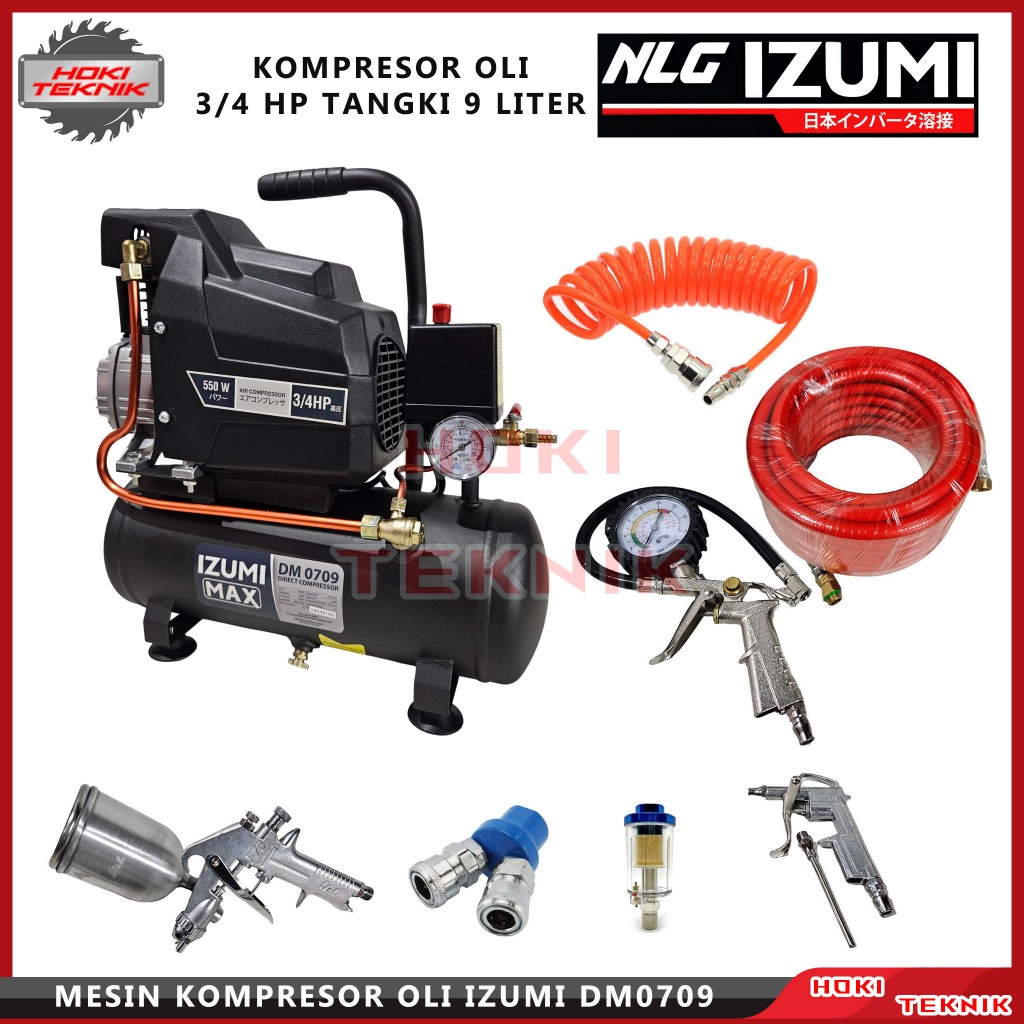 Mesin Kompresor Oli Izumi Max DM 0709 3/4HP 9 liter