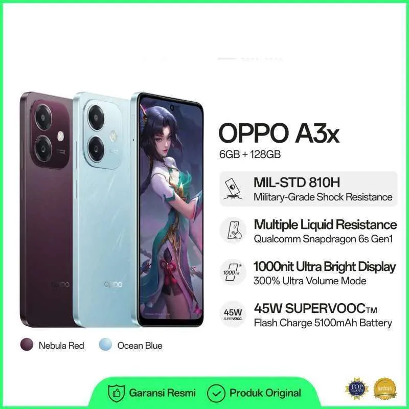 Oppo a3x Ram 6/128 45W SUPERVOOC Smartphone