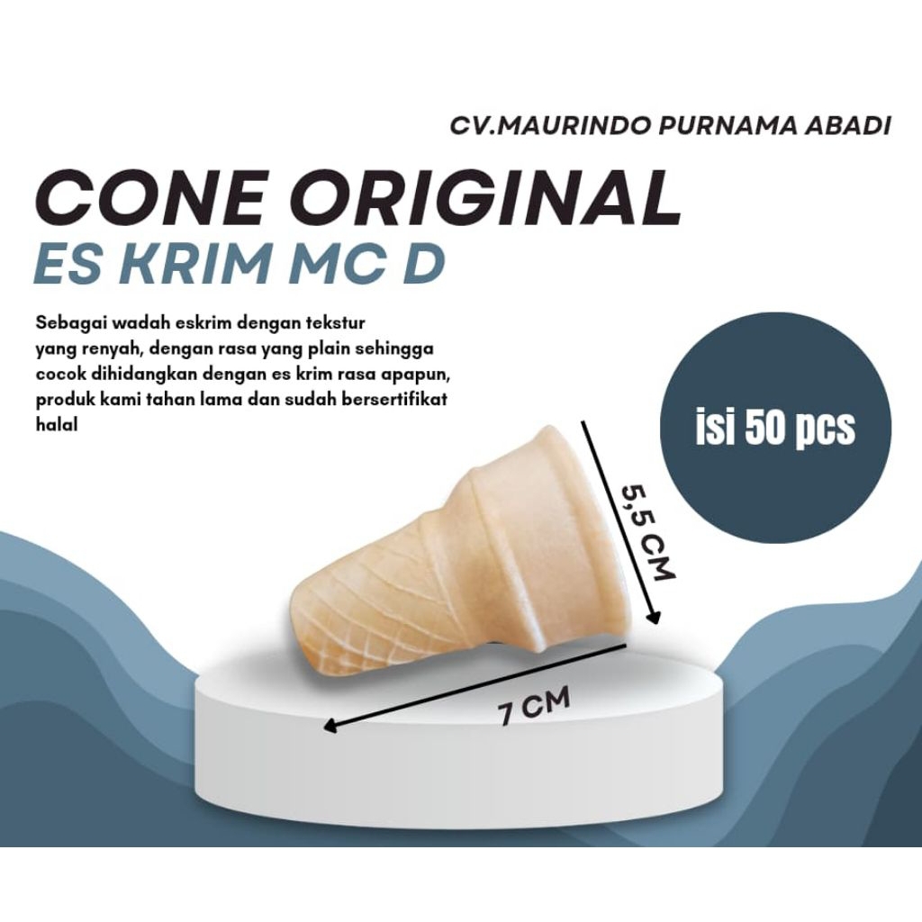 

cone/contong eskrim mc d 5,5 cm isi 50 pcs