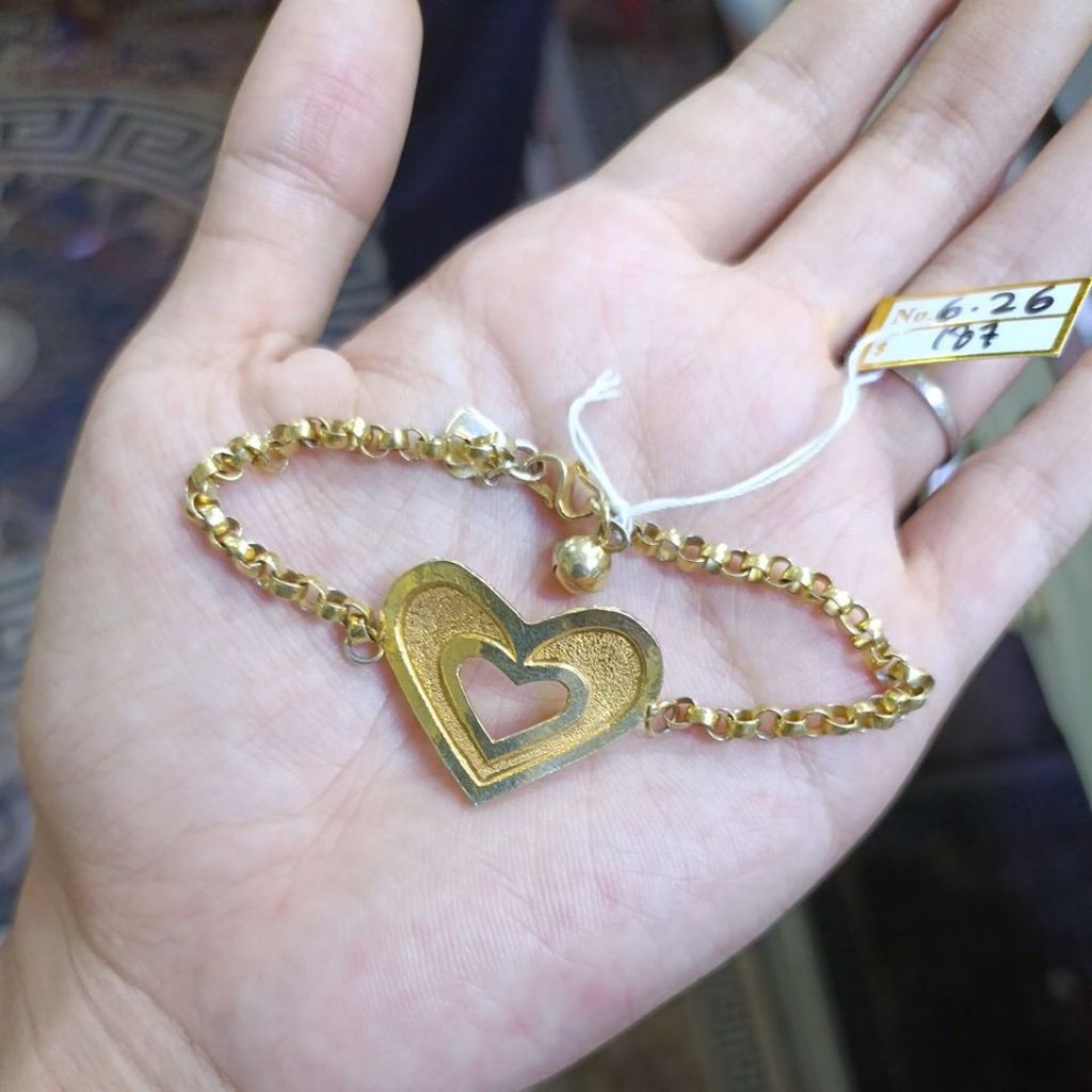 gelang perak kuning love