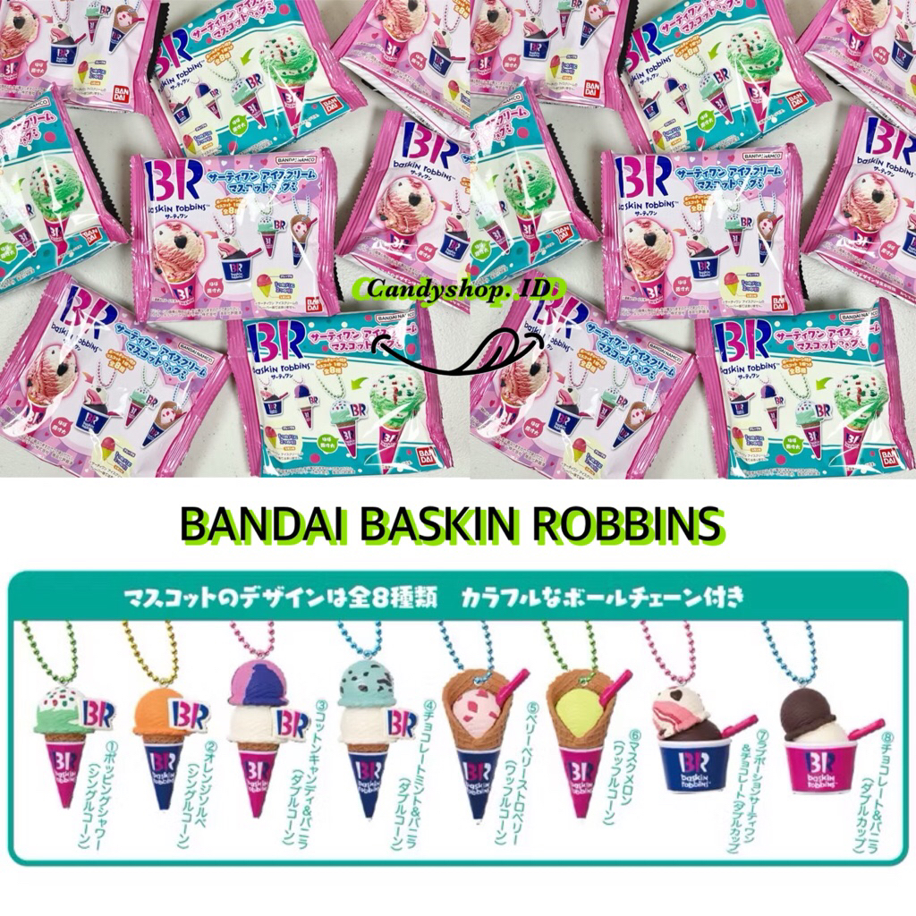 BANDAI BASKIN ROBBINS GUMMIES ICE CREAM WITH CHARM KEYCHAIN