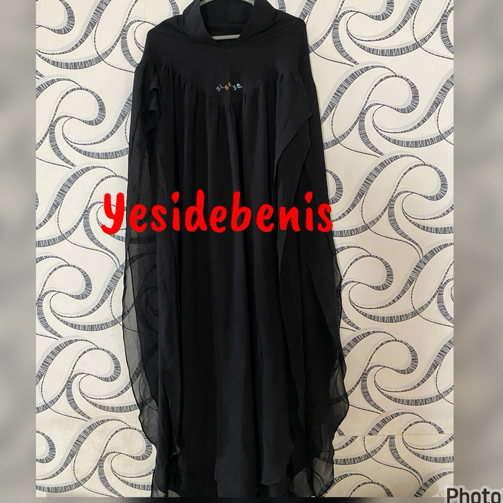 PRELOVED KHIMAR SISESA BLACK LONG