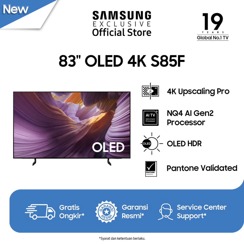 Samsung Smart TV 83" OLED 4K S85F | OLED HDR | 4K AI Upscaling | QA83S85FAEXXD