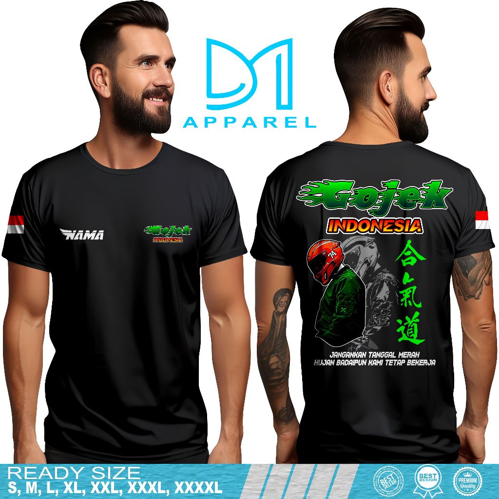 Kaos Driver Gojek Indonesia Bahan Adem