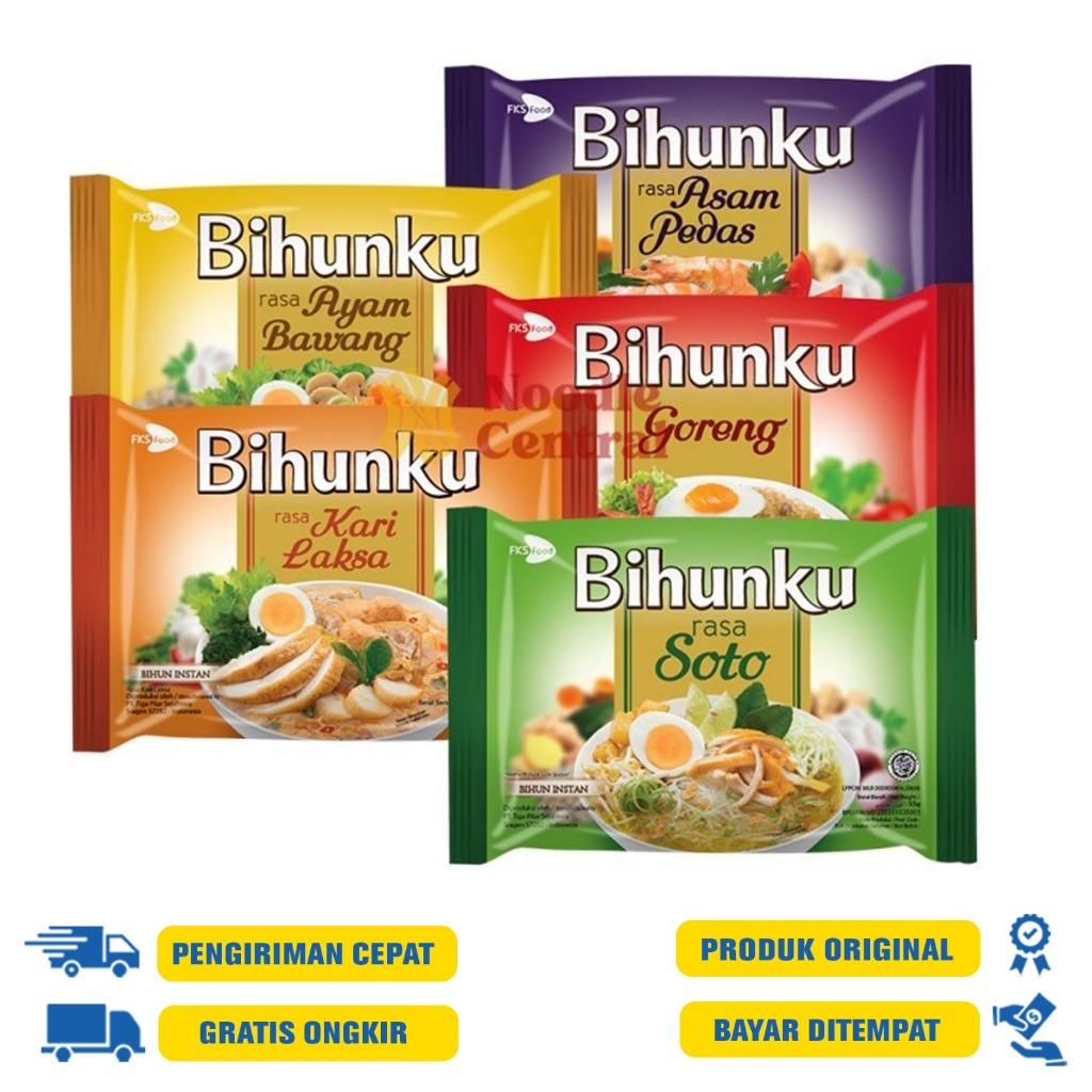 

Bihunku bihun instant 55 & 60 G.R - Asam Pedas | Soto Spesial | Kari Laksa | Ayam Bawang | Goreng| Bakso