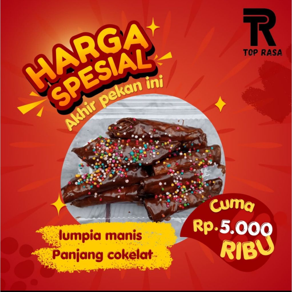 

lumpia manis panjang cokelat lumer