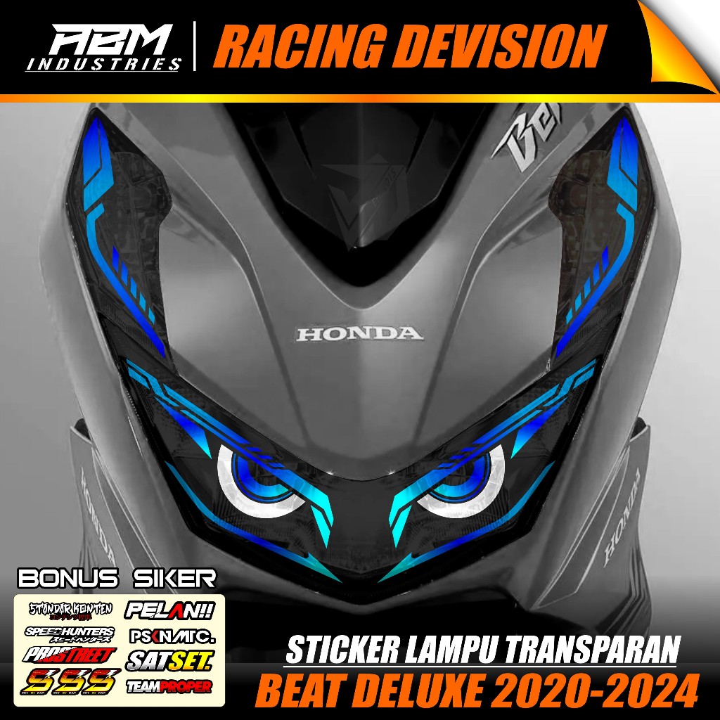STICKER VARIASI LAMPU ALIS MOTOR BEAT DELUXE 2020 2021 2022 2023 - STICKER LAMPU ALIS DEPAN BEAT NEW