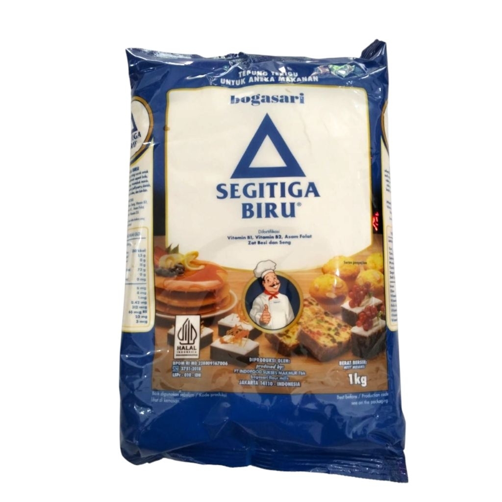 

TEPUNG TERIGU SEGITIGA BIRU PREMIUM BOGASARI 1 KG