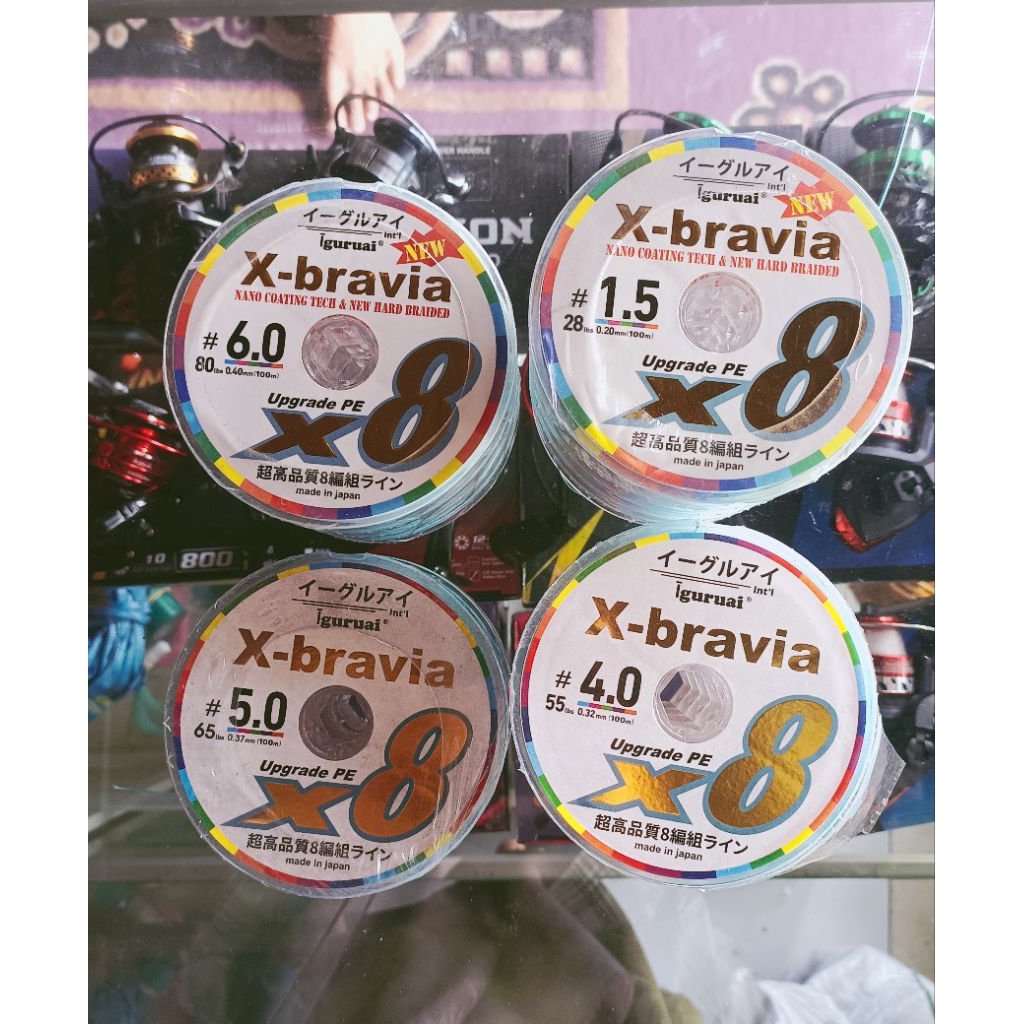 benang pe iguruai x-bravia x8 made in japan senar pe iguruai x-bravia x8 colour