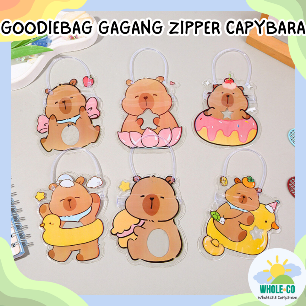 

Goodiebag Gagang Zipper Capybara Premium Pouch PVC Hadiah Kado Gift Ulangtahun Kapibara Lucu Unik Imut Termurah Grosir Cod