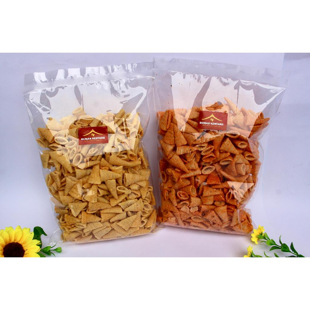 

Snack trompet Yola Trompet Rasa Rumput Laut snack kentang terompet balado