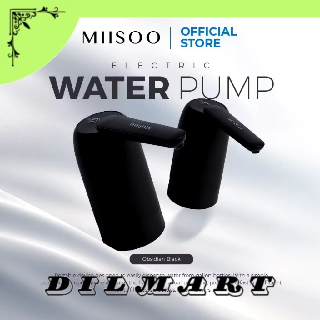 Pompa air minum, pompa air galon elektrik  miisoo warna hitam dan pink
