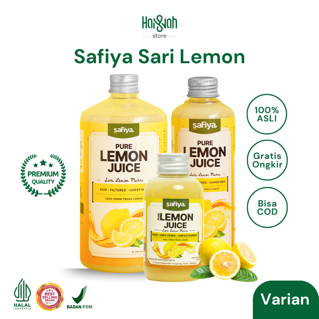 

Sari Lemon Safiya 500 ML Pure Juice Lemon Asli Diet Alami