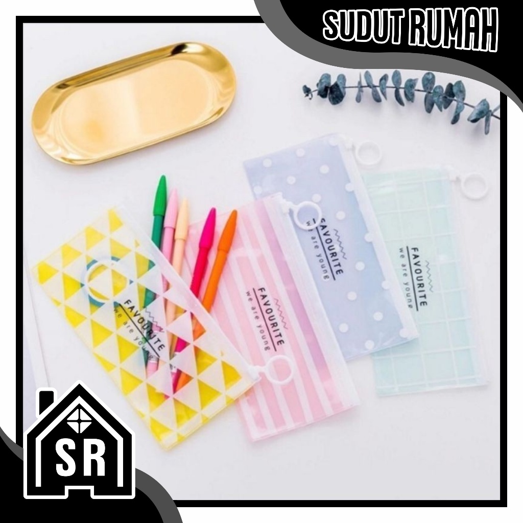 

SR Tempat Pensil Transparan Zip Karakter Kosmetik Tempat Alat Tulis Zip R444