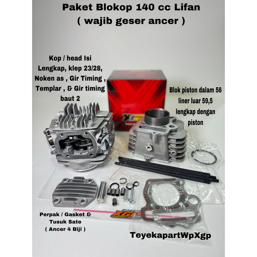 BLOKOP BURING KOP SET LIFAN 140 CC CDI COCOK BUAT HONDA ASTREA GRAND  C SERIES WIN 100 SUPRA LAMA FI