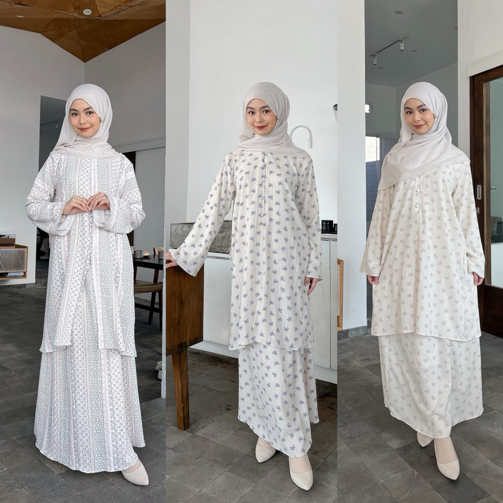Ameenah one set tunik & rok | small - bigsize | one set abaya tunik rok | baju kurung malaysia | one