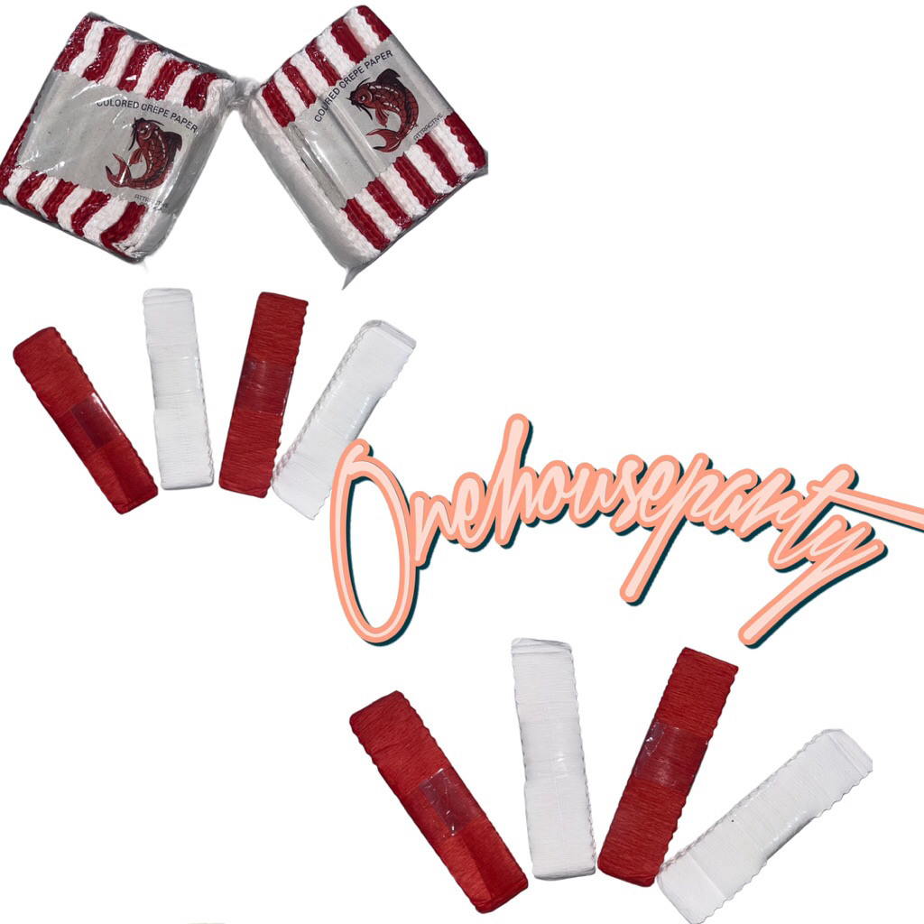 

Kertas Krep merah putih 3 CM per pcs Potong Merah Putih kertas Hiasan 17 Agustus HUT RI Kertas Krep merah putih DIRGAHAYU one house party