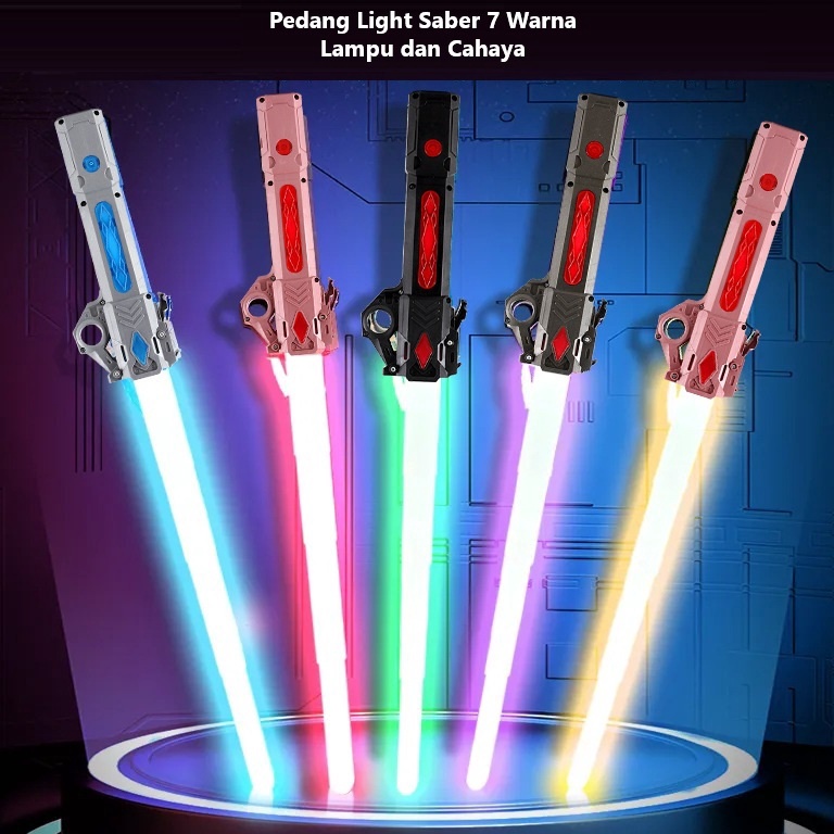 KODE S9Y Mainan Pedang Pedangan LightSaber Anak 2 in 1 Laser LED Lampu Suara Light Sword Connector