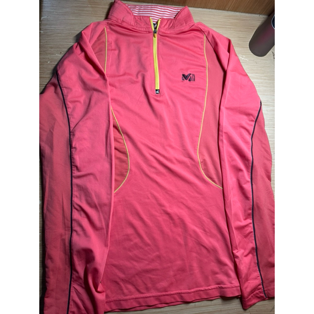 Kaos Outdoor Millet Baselayer Pink Motif Gunung Hiking Trekking Kaos Olahraga Original 100% #baselay