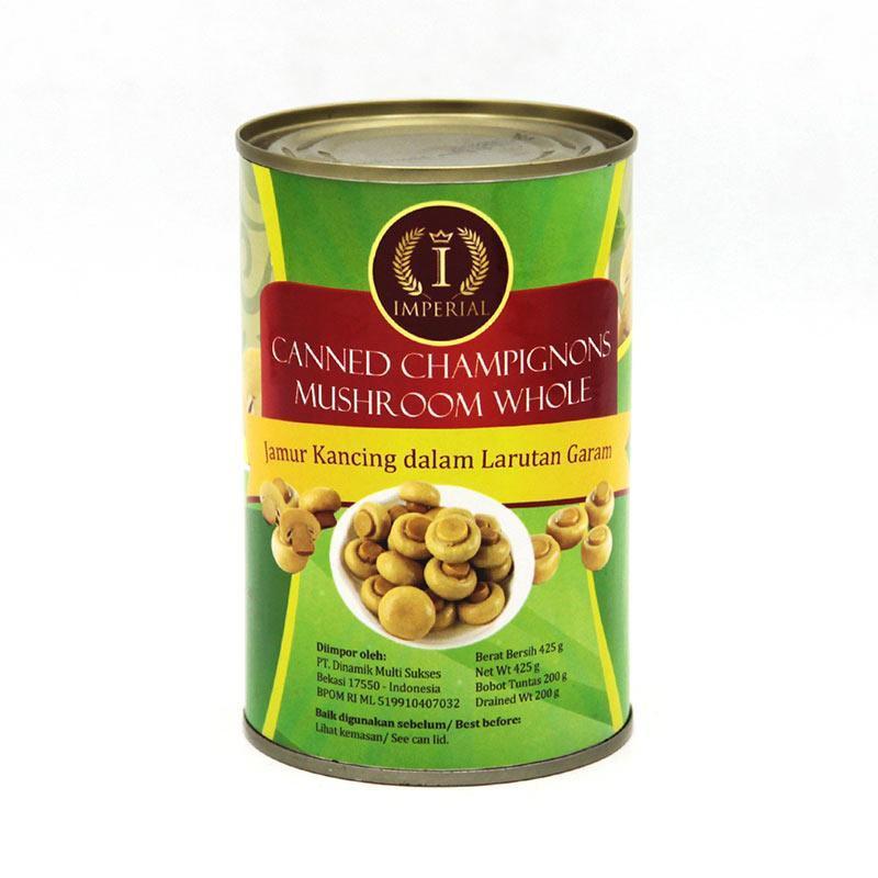 Imperial Mushroom 425gr Champignons / Jamur Kancing dalam kaleng HALAL