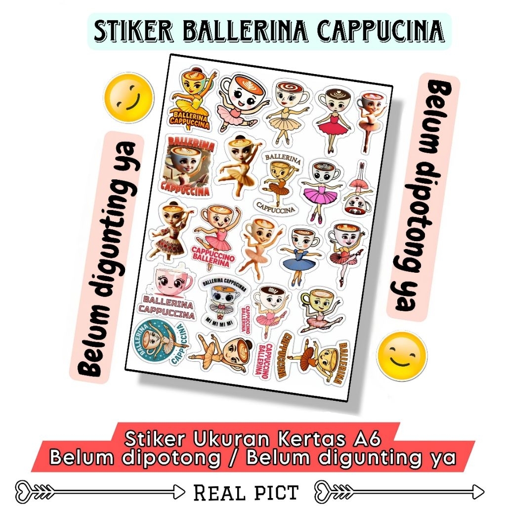 

STIKER BALLERINA CAPPUCINA / STIKER BELUM DIPOTONG BAHAN VINYL UKURAN A6 / STICKER ITALIAN BARAINROT BALLERINA / STIKER KARAKTER LUCU