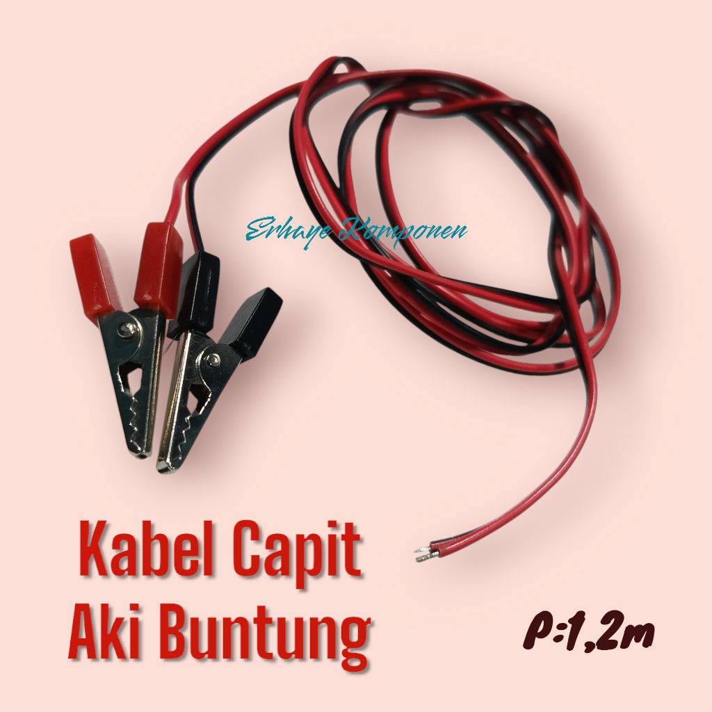 Kabel Capit Aki Buntung 120cm/ Kabel Aki Motor.
