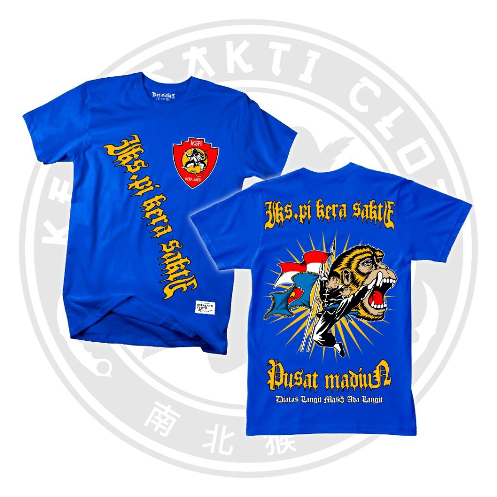 Kaos Lawasan IKS.PI Kera Sakti Biru "T-shirt IKS.PI PUSAT MADIUN" Free Stiker || kerasakti.cloth