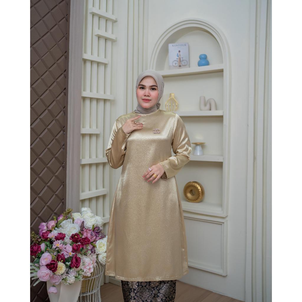 (COD) BAJU KURUNG MELAYU WANITA || ATASAN KEBAYA MODERN POLOS || BAJU KURUNG POLOS SATIN KAWASAKI PR