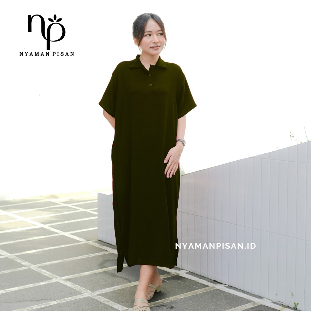 Nyamanpisan Midi Amanda Dress Premium Busui Friendly Crinkle Airflow Premium