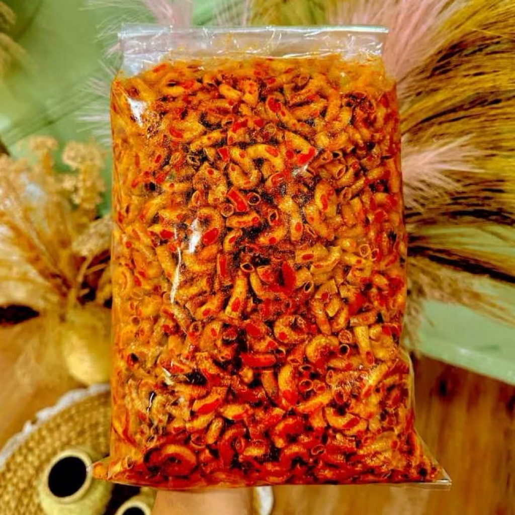 

500 GRAM Makaroni Cikruh Kriuk Pedas Daun Jeruk 1/2 Kg Makroni Khas Tasikmalaya Gurih Tidak Keras