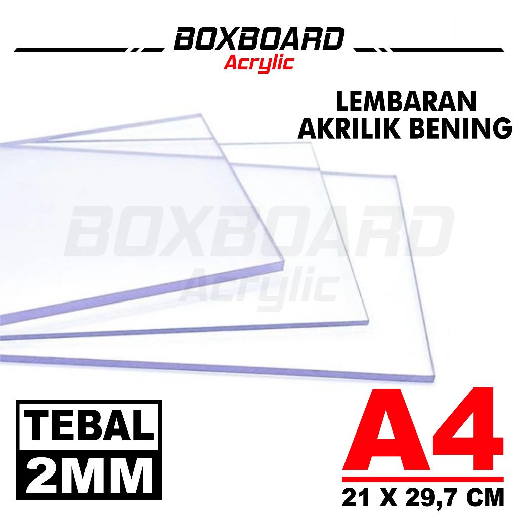 Akrilik Bening / Ukuran A4 / Akrilik Lembaran / Ketebalan 2MM / Acrylic A4 2MM