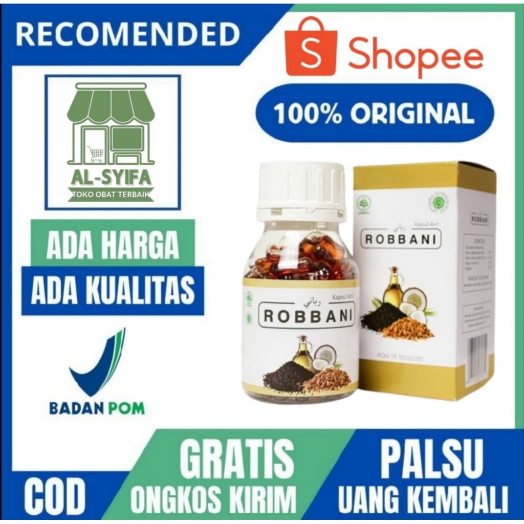 Robbani 4 in 1 Kapsul Herbal Mengatasi Kolestrol Dan Asam Urat - Robbani Obat Herbal Original Asli