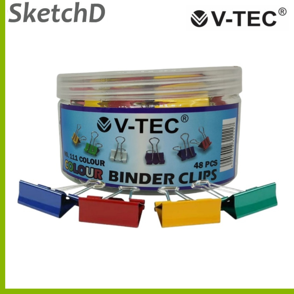 

Binder Klip Kertas Kecil Warna 111 V-tec Colorful Binder Clip 25 mm