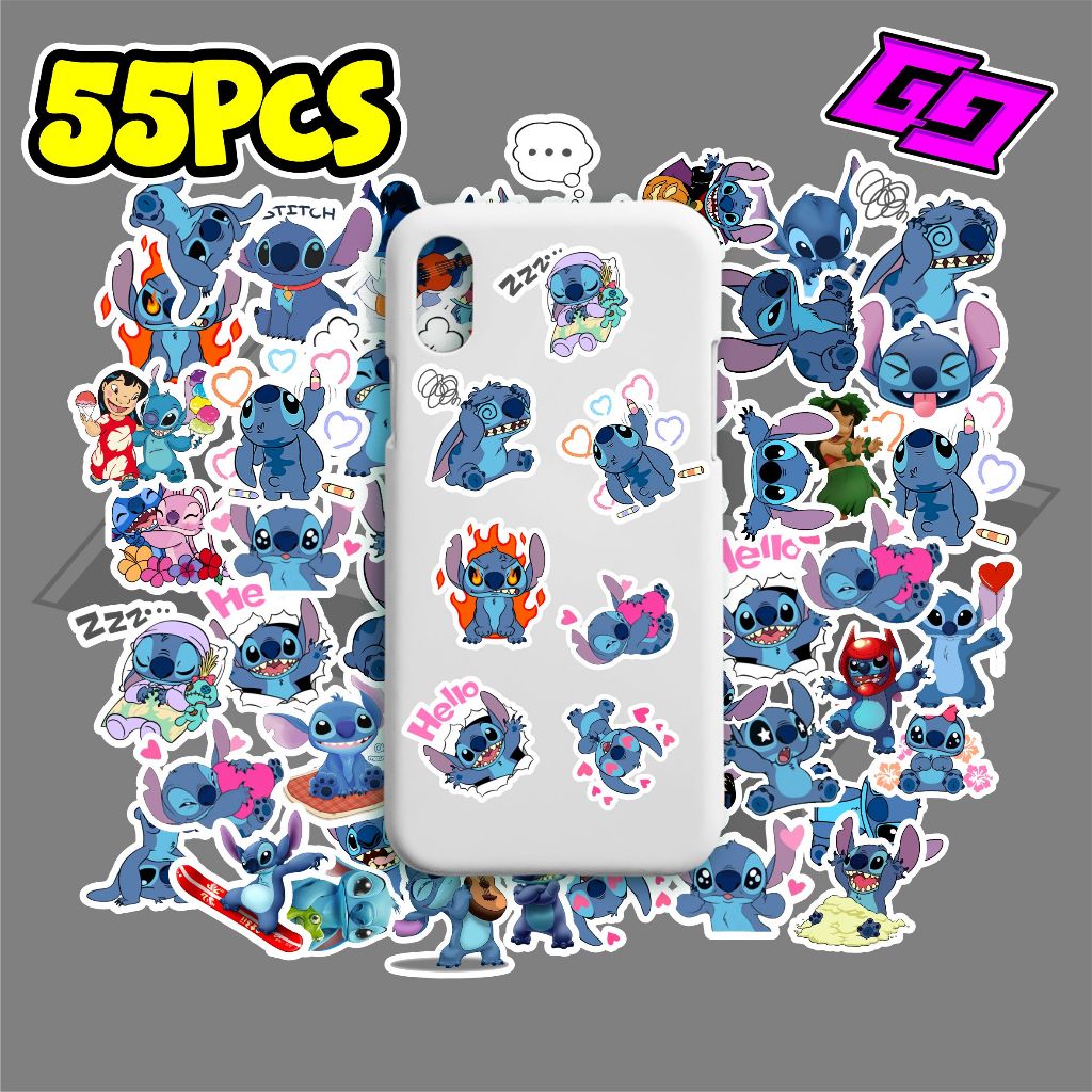 

STIKER PACK KARTUN STITCH ISI 55 PCS STIKER PACK VIRAL STIKER PACK AESTHETIC STIKER ESTETIK STITCH STIKER LAPTOP