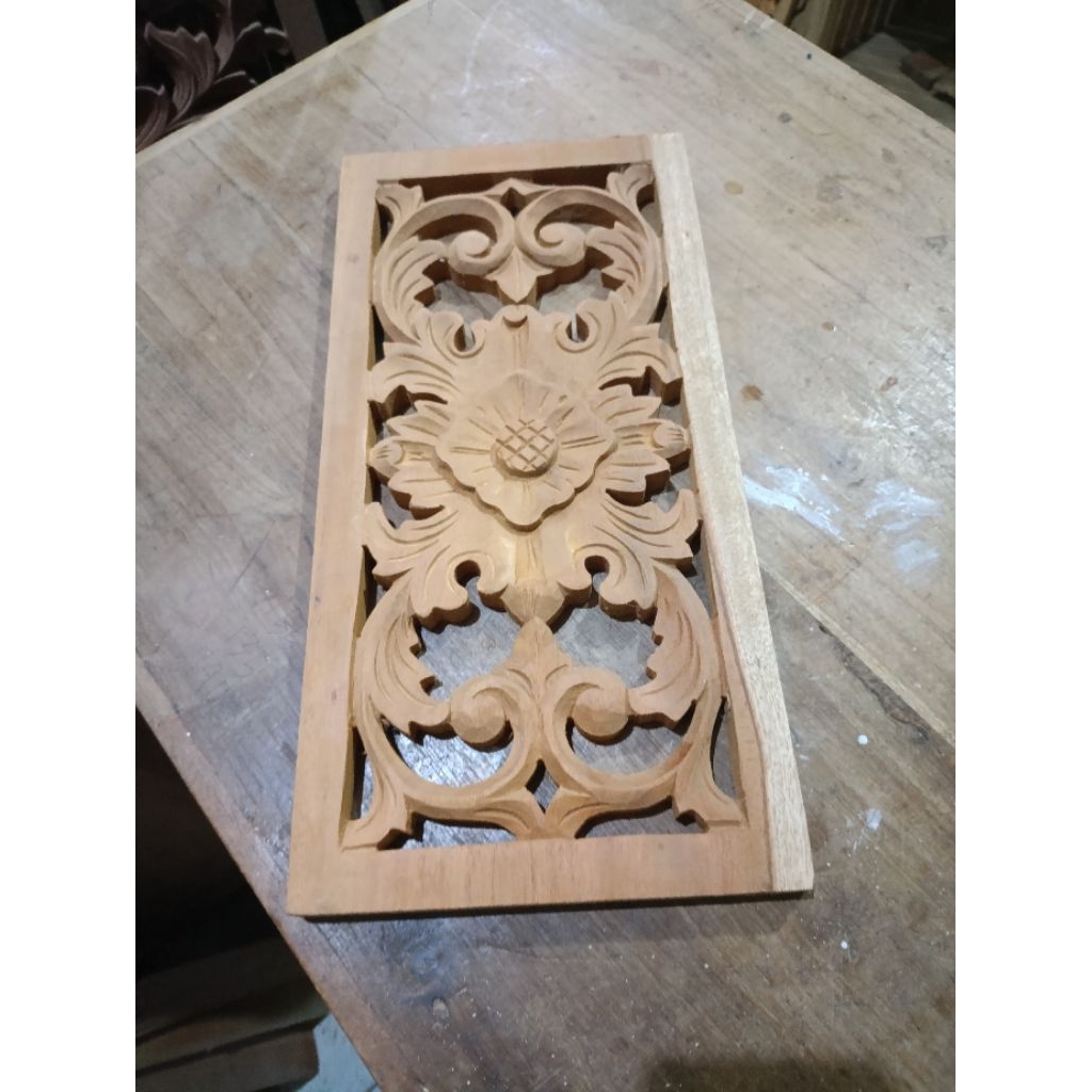 20*60 cm ukiran kayu ornamen kayu loster jendela jalosi custom ukuran
