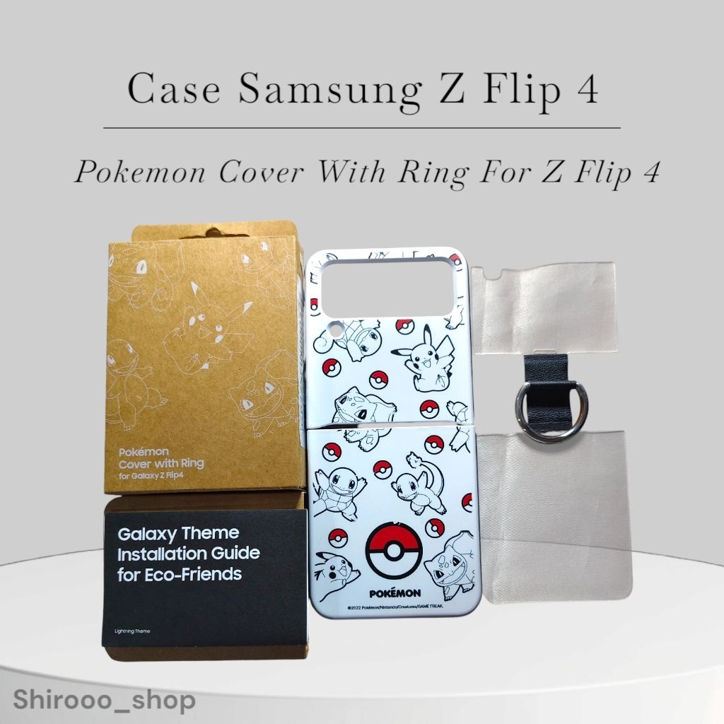 Case Samsung Z Flip 4 Pokemon Cover With Ring For Z Flip 4 Original