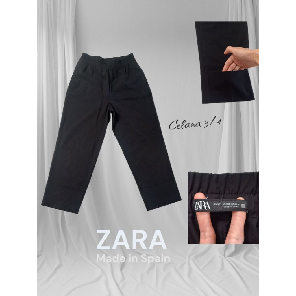 CELANA 5/8 ZARA original black wanita