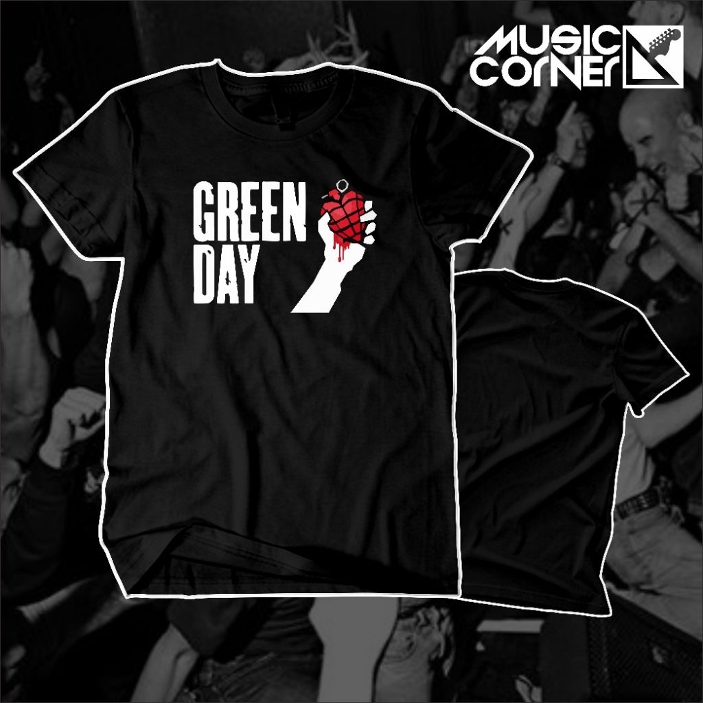 Music corner- Kaos Band Green Day/Baju Band Green Day/Kaos Music  Green Day/Kaos punk.