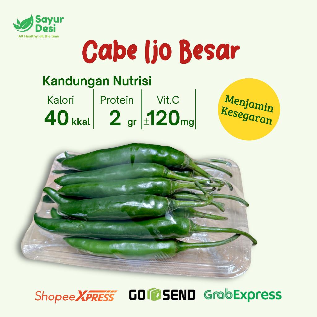

Cabai Hijau Besar 100 Gram Cabe Sayur Desi