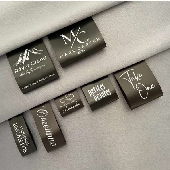 

160meter satin hitam | label hijab | label baju | label nama | label kaos | label distro label wash