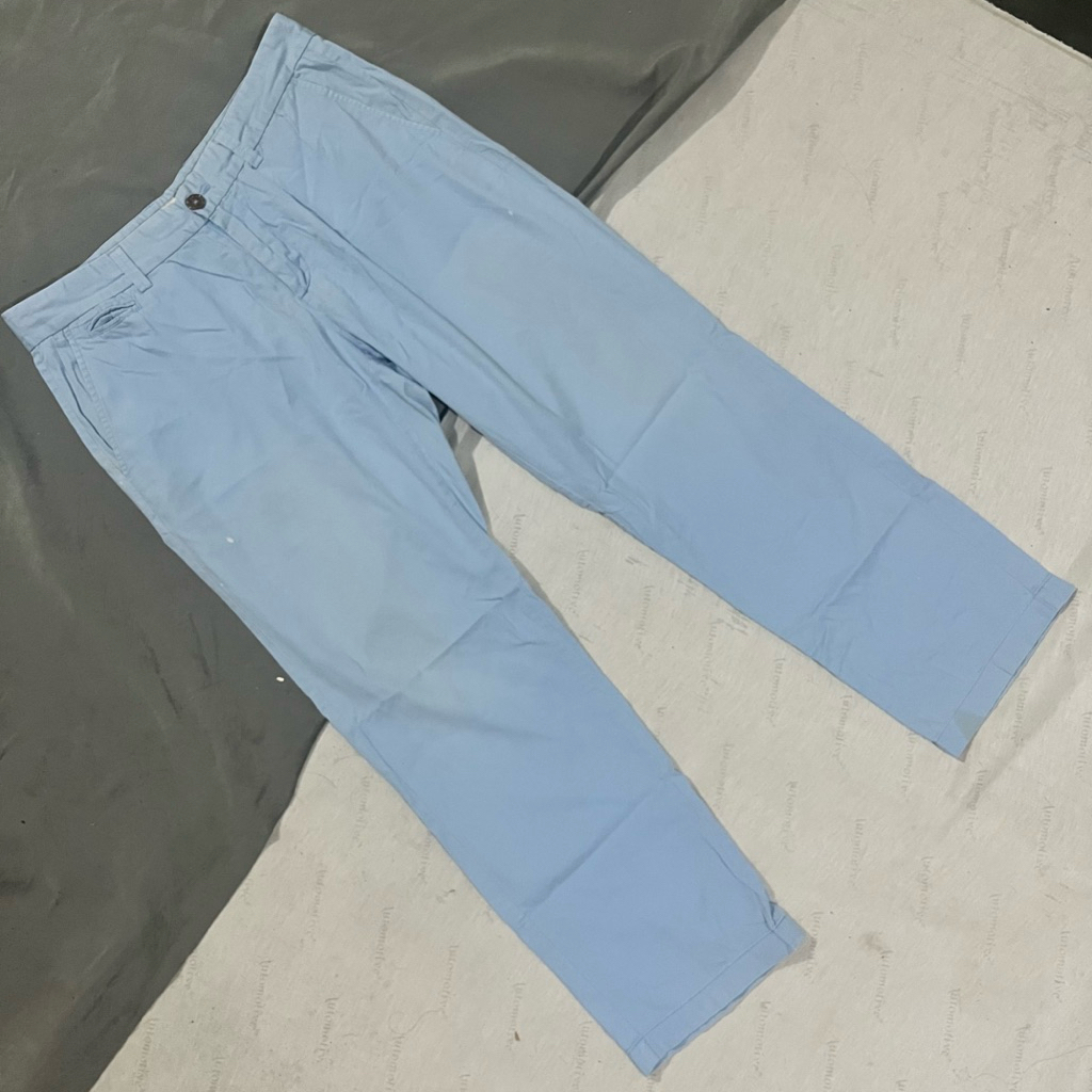 Celana Chino pria polham biru second original