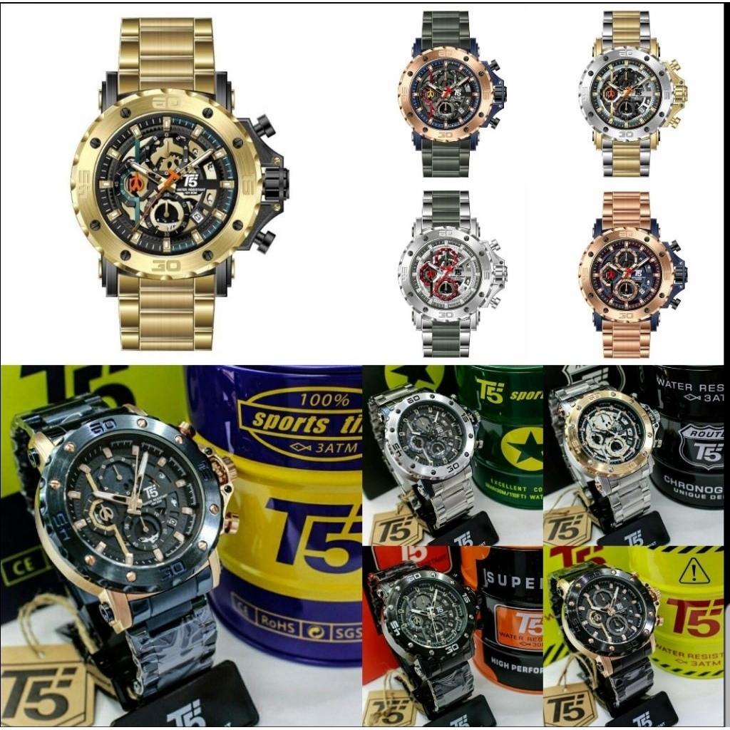 Promo Jam Tangan T5 H 3723 / T5 3723 Ori 100% Crono Aktif