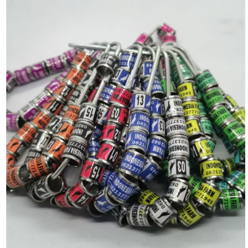 RING BURUNG | 13 RODA BAJA 1CM | CUSTOM CETAK NAMA | MERPATI | PERKUTUT | MURAI | KENARI | LOVEBIRD 