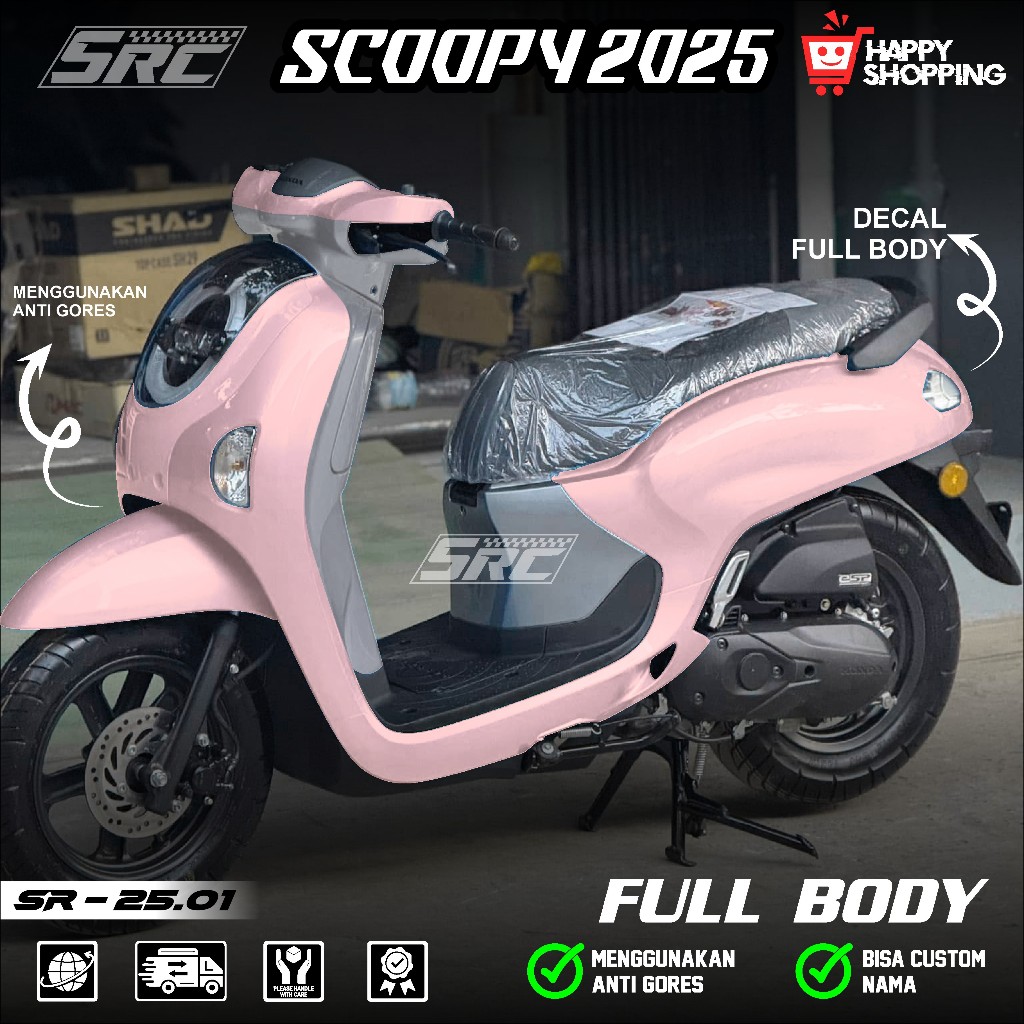 COD Sticker Decal Full Body Honda Scoopy Tahun 2025 Sticker Full Body Scoopy 2025 Motif Polos Scoopy