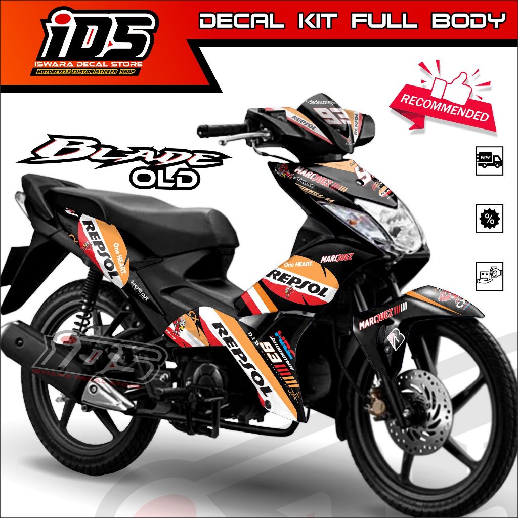 Decal Sticker Blade Old Decal Blade Old Stiker Blade 110 125 Old Full Body OLD Repsol Marquez