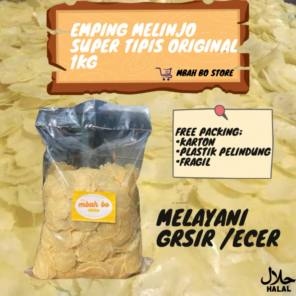 

emping melinjo super tipis 1KG super original