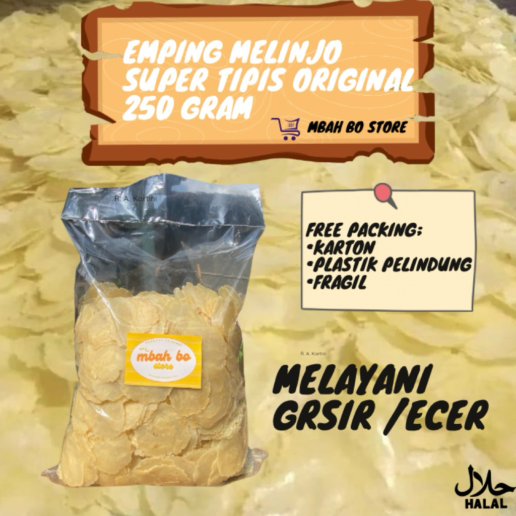 

emping melinjo super tipis original 250 gram