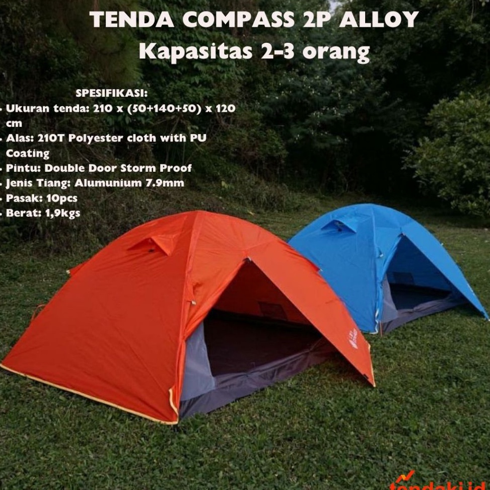KODE P1L Tenda Camping LWY COMPASS 2p  Tenda Alloy Kapasitas 23 Orang Double Layer  Tenda Camping