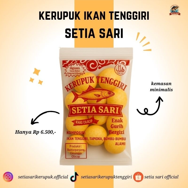 

Snack Kerupuk Ikan Tengiri Premium Khas Cilacap